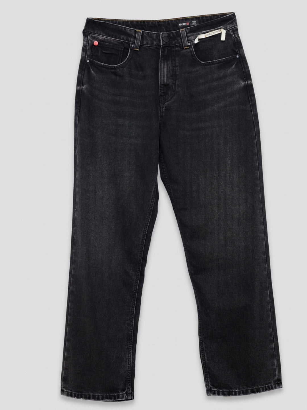 Men Ikemen Jeans Loose Fit Black Low Rise
