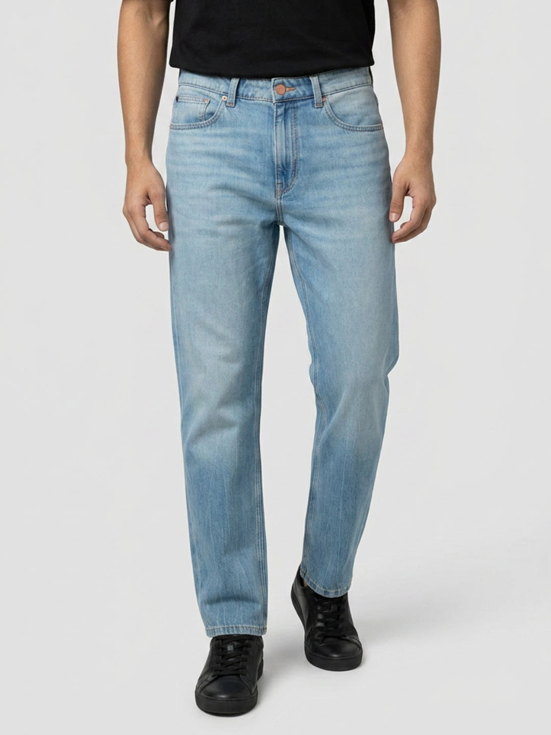 Men Ikemen Jeans Loose Fit Vintage Blue Low Rise