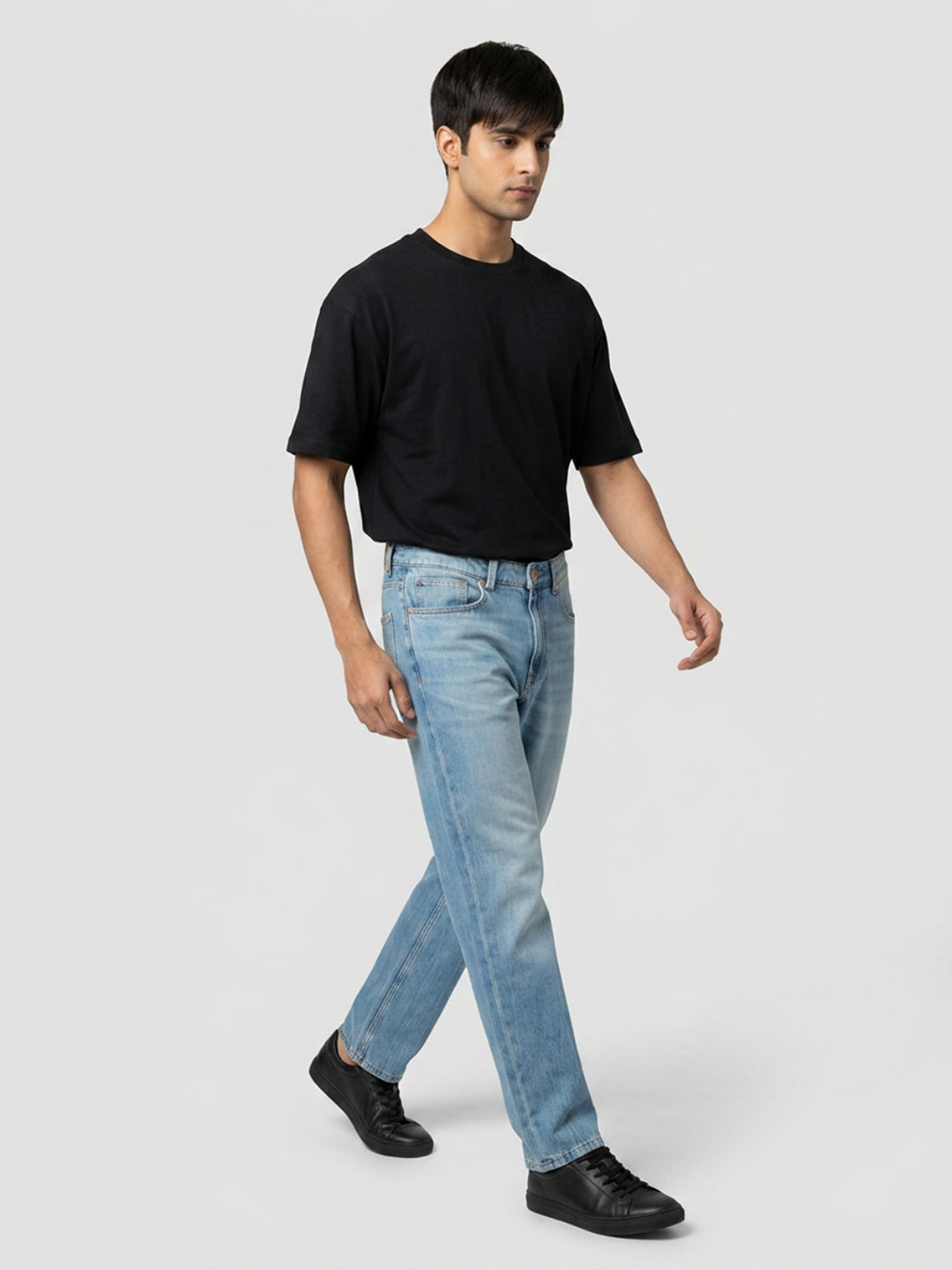 Men Ikemen Jeans Loose Fit Vintage Blue Low Rise