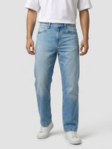 Men Ikemen Jeans Loose Fit Light Blue Low Rise
