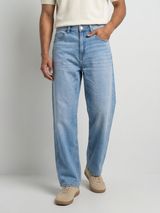 Men Ikemen Jeans Loose Fit Light Blue Low Rise