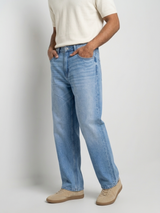 Men Ikemen Jeans Loose Fit Light Blue Low Rise
