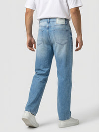 Men Ikemen Jeans Loose Fit Light Blue Low Rise