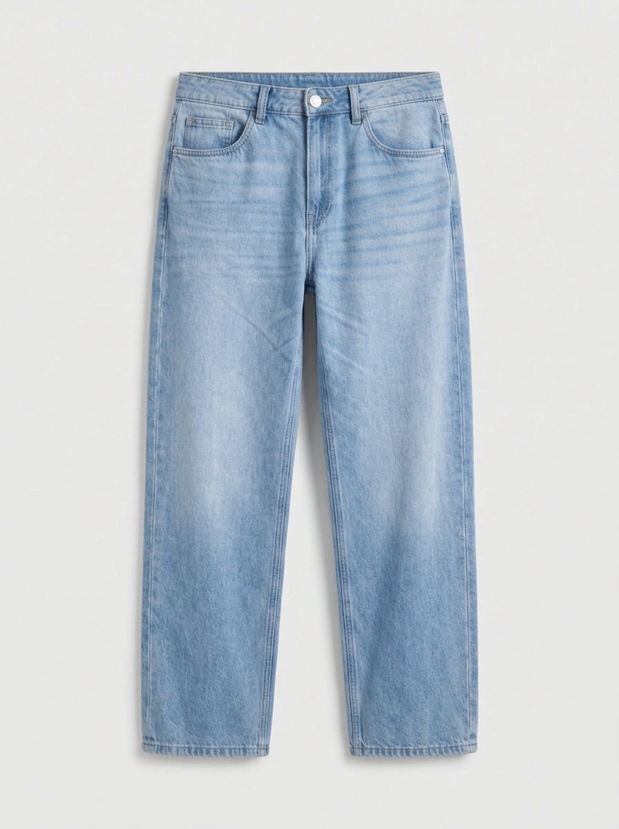 Men Ikemen Jeans Loose Fit Light Blue Low Rise