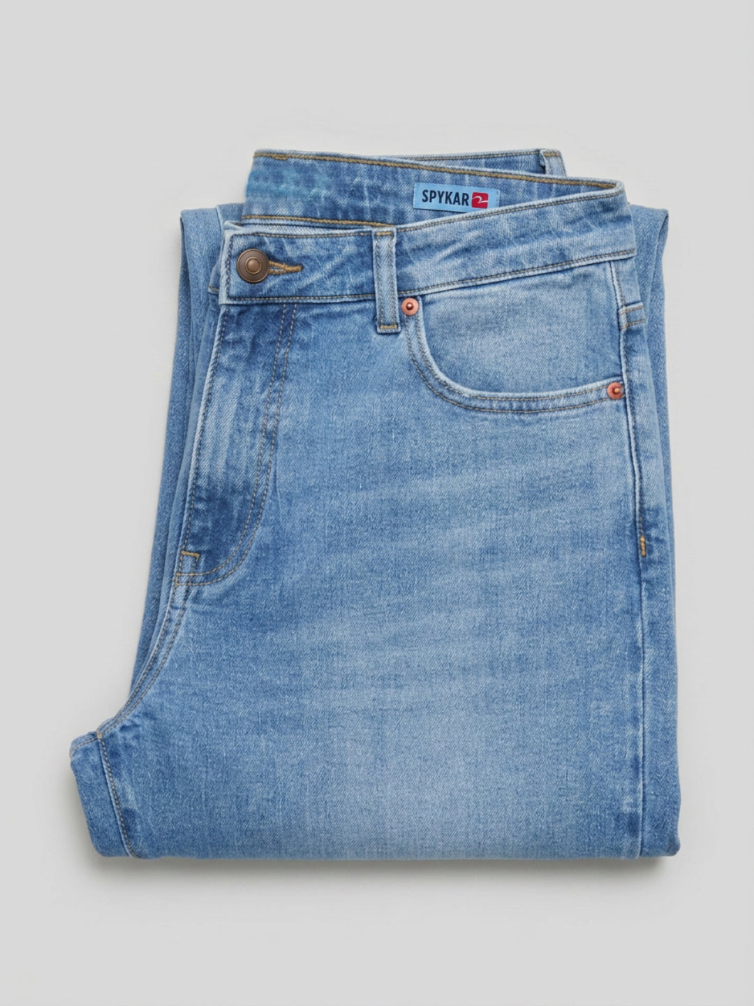 Men Ikemen Jeans Loose Fit Light Blue Low Rise