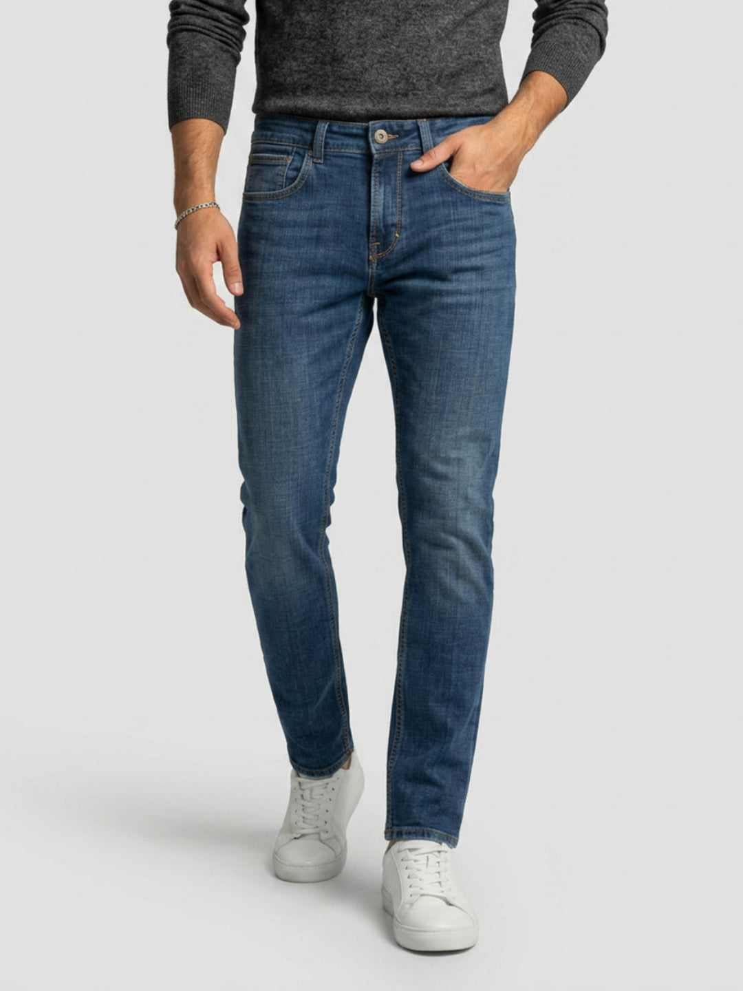 Men Rover Jeans Regular Fit Vintage Blue Mid Rise