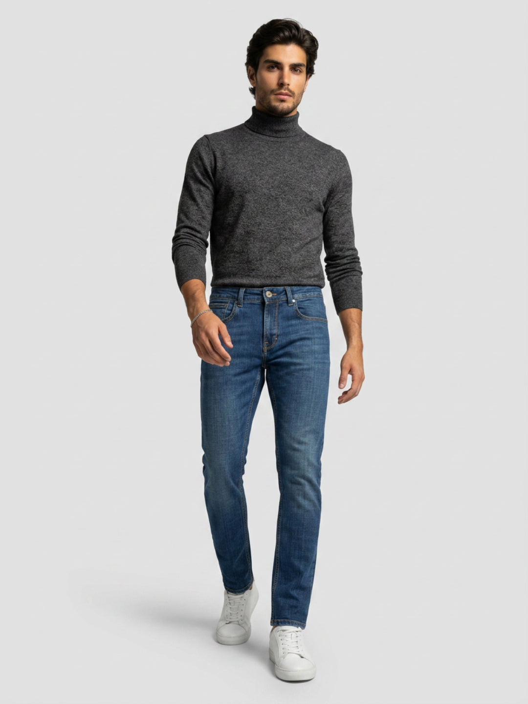 Men Rover Jeans Regular Fit Vintage Blue Mid Rise