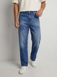 Men Ikemen Jeans Loose Fit Dark Blue Low Rise
