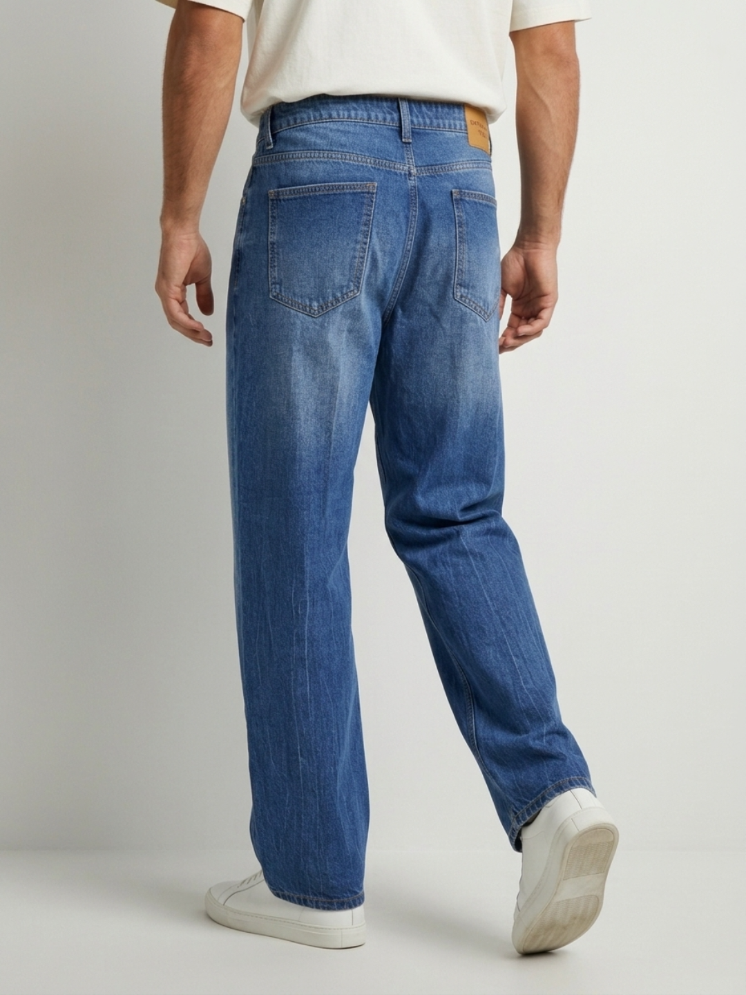 Men Ikemen Jeans Loose Fit Dark Blue Low Rise