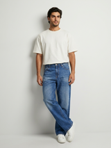 Men Ikemen Jeans Loose Fit Dark Blue Low Rise