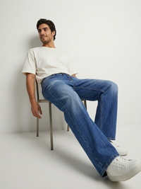 Men Ikemen Jeans Loose Fit Dark Blue Low Rise