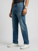 Men Ikemen Jeans Loose Fit Vintage Blue Low Rise