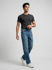 Men Ikemen Jeans Loose Fit Vintage Blue Low Rise