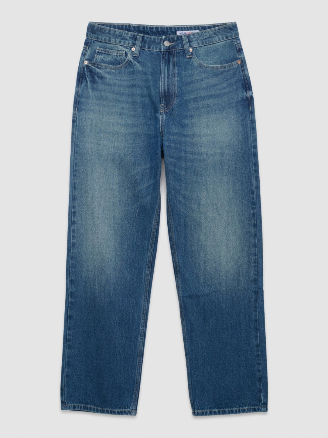 Men Ikemen Jeans Loose Fit Vintage Blue Low Rise