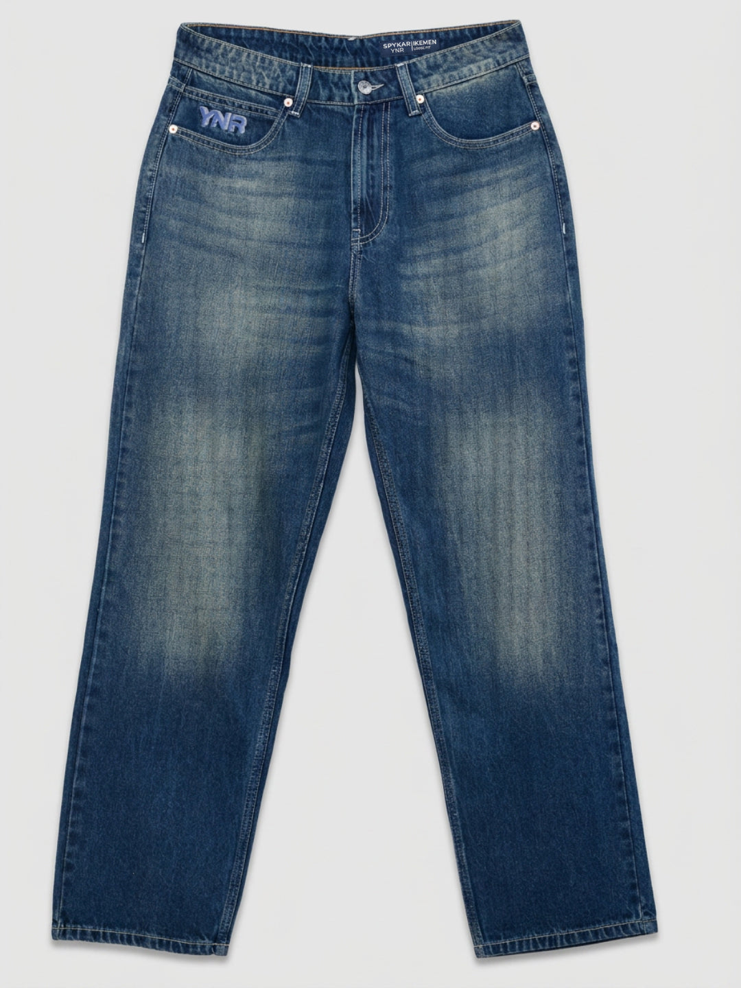 Men Ikemen Jeans Loose Fit Vintage Blue Low Rise
