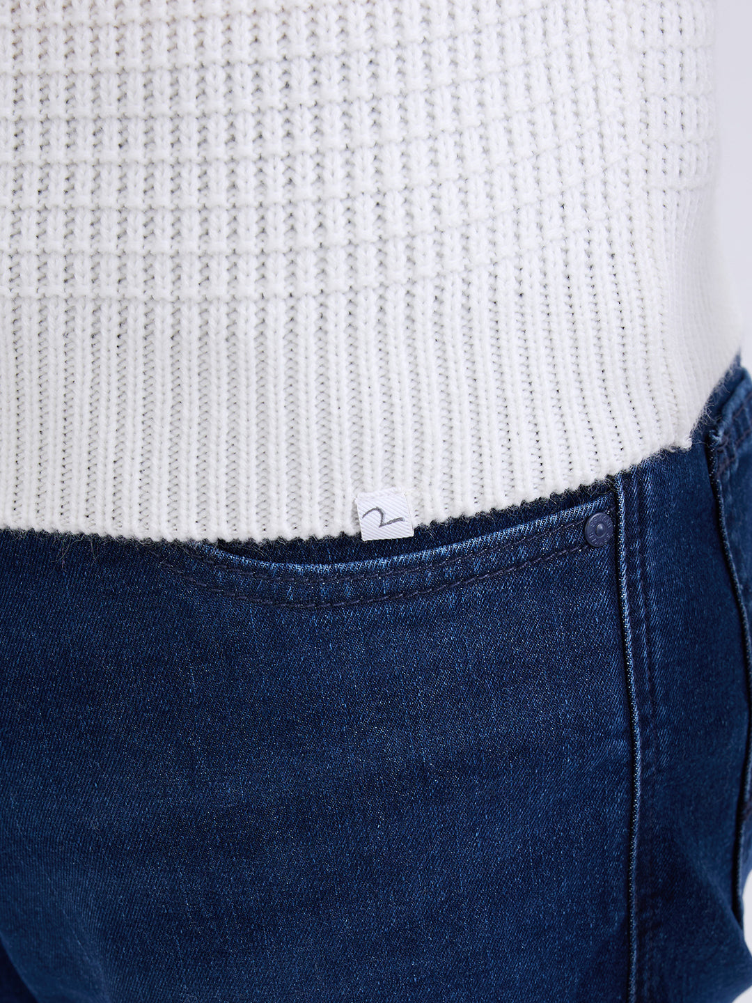 Spykar White Slim Fit Casual Sweaters For Men