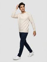 Men Sweater Beige Regular Fit