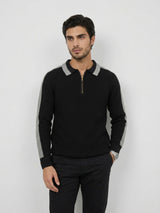 Men Sweater Black Regular Fit