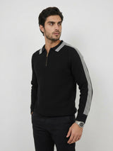 Men Sweater Black Regular Fit
