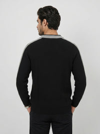 Men Sweater Black Regular Fit