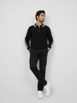 Men Sweater Black Regular Fit