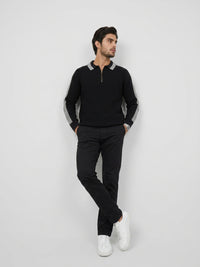 Men Sweater Black Regular Fit