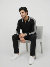 Men Sweater Black Regular Fit