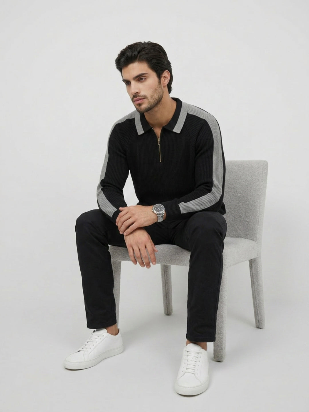 Men Sweater Black Regular Fit