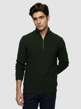 Men Sweater Green Regular Fit