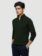 Men Sweater Green Regular Fit