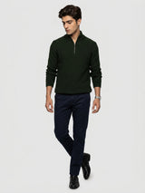 Men Sweater Green Regular Fit