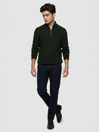 Men Sweater Green Regular Fit