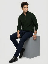 Men Sweater Green Regular Fit