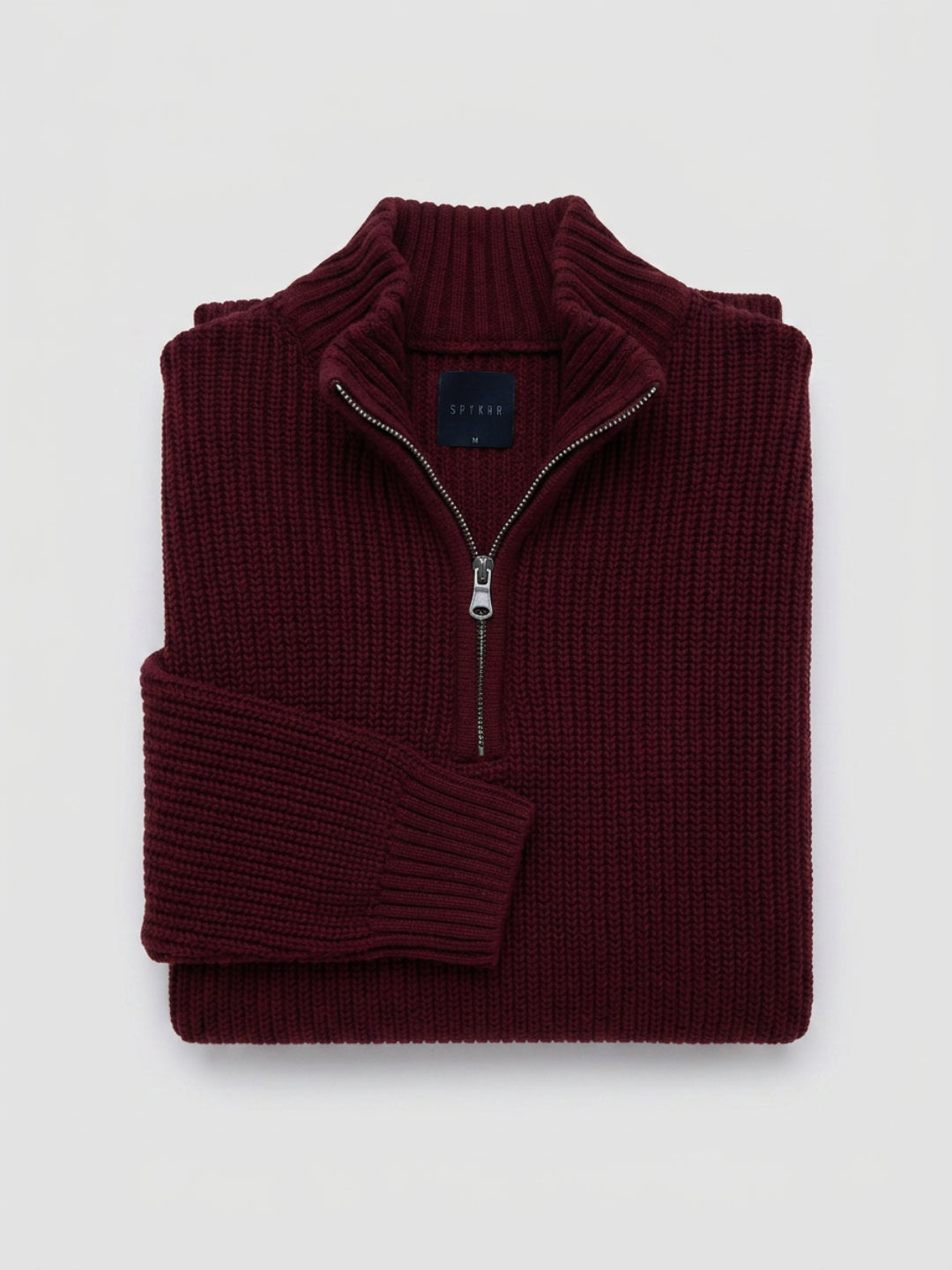 Men Sweater Solid Red Regular Fit