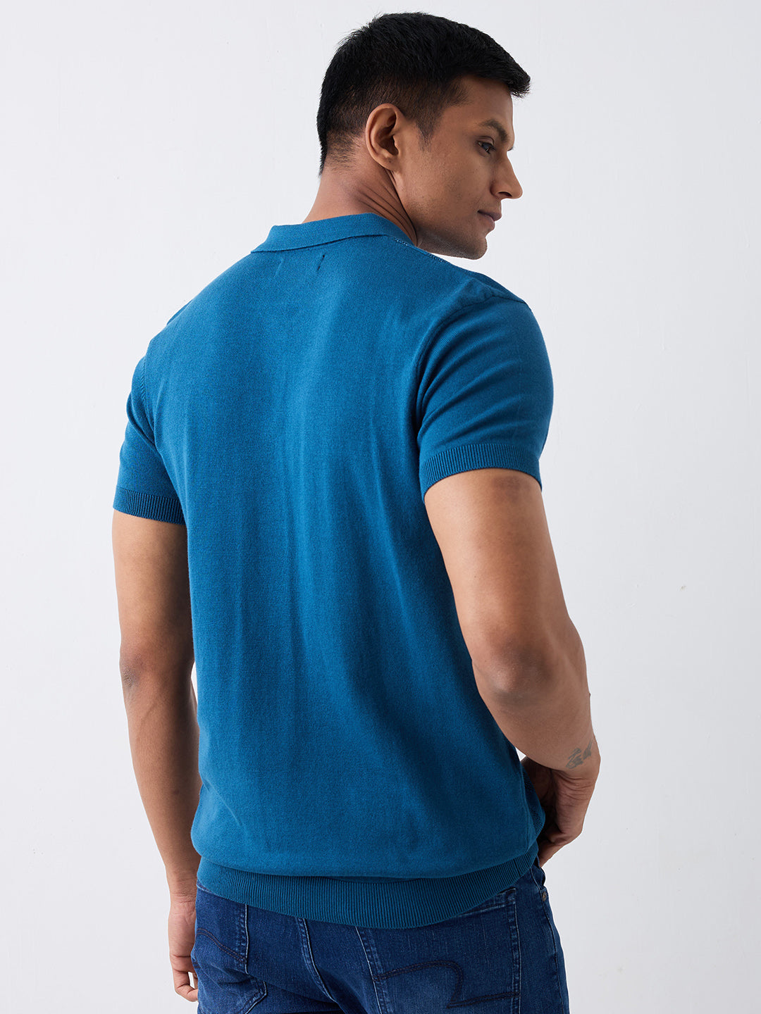 Spykar Blue Regular Fit Casual Sweater For Men