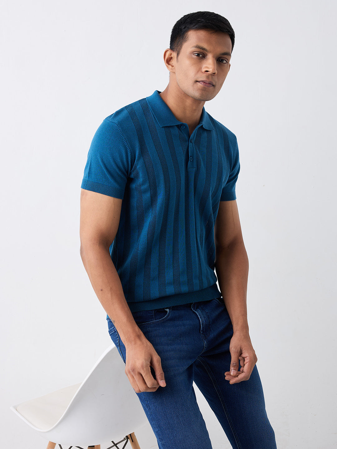 Spykar Blue Regular Fit Casual Sweater For Men