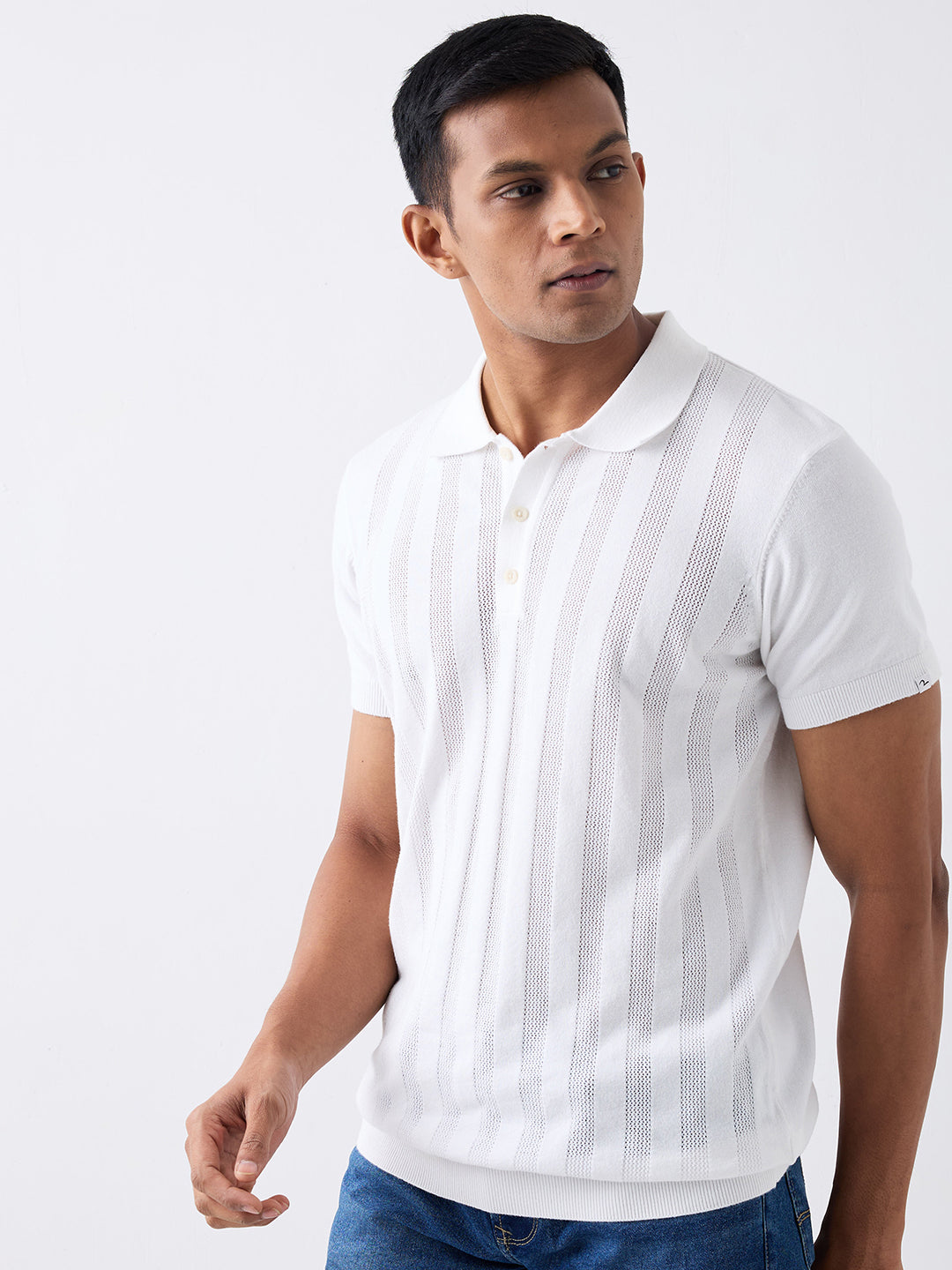 Spykar White Regular Fit Casual Sweater For Men