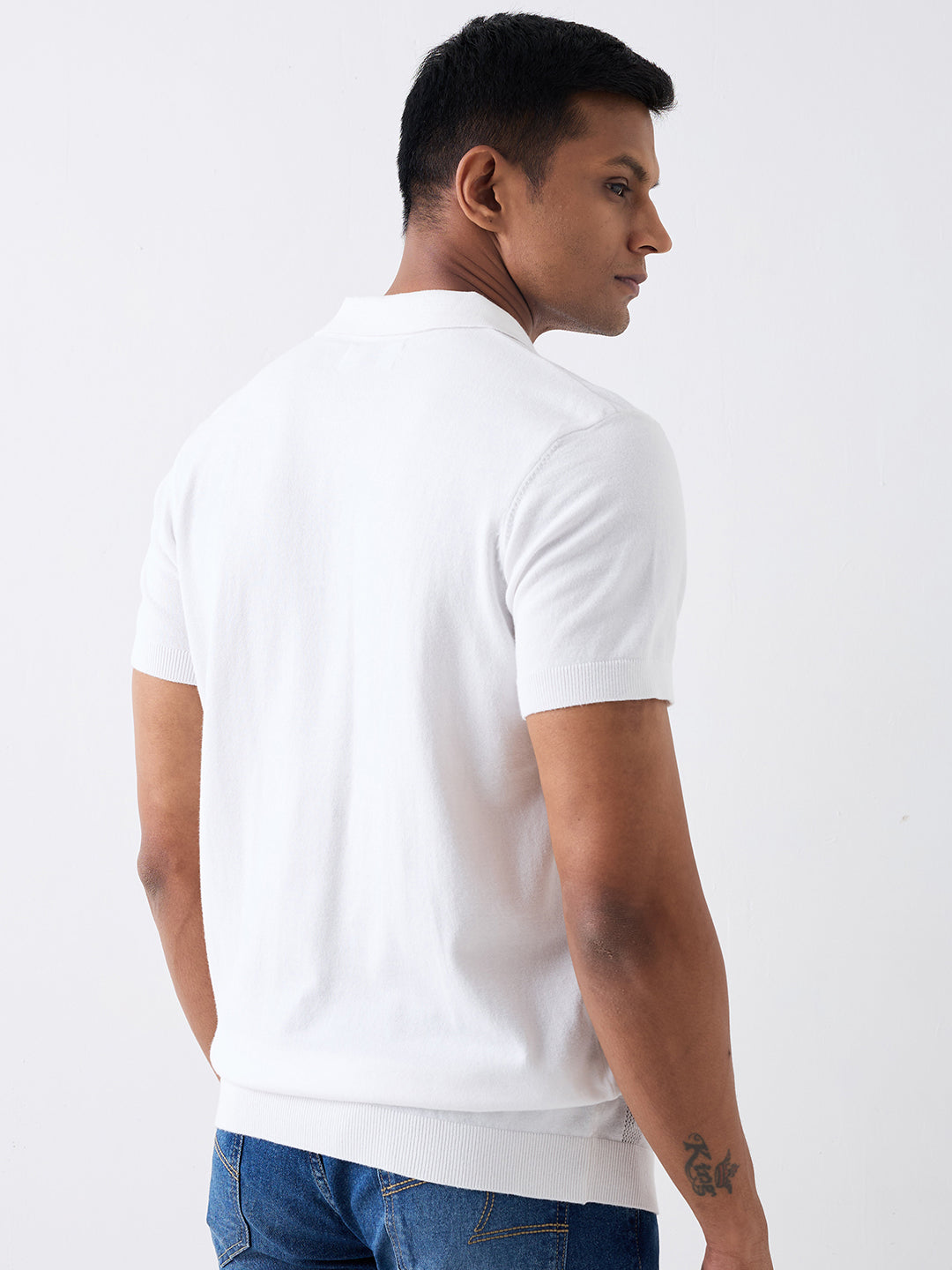 Spykar White Regular Fit Casual Sweater For Men