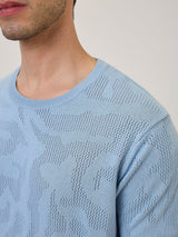 Spykar Regular Fit Half Sleeve Blue Solid Casual T-Shirt For Men