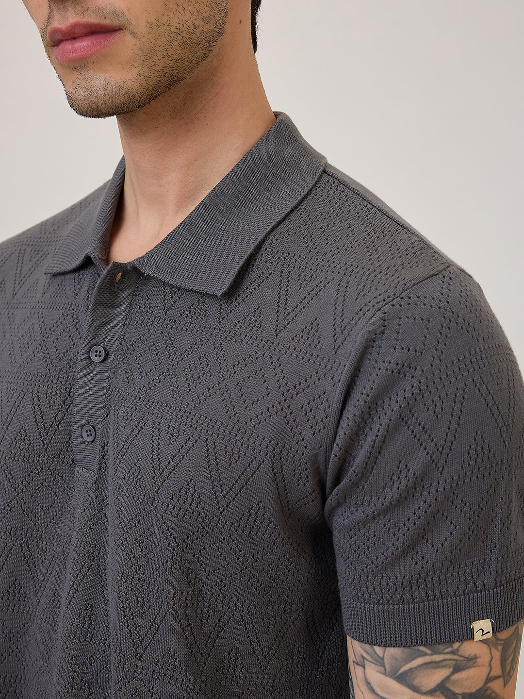 Spykar Regular Fit Half Sleeve Grey Casual T-Shirt For Men
