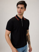 Spykar Regular Fit Half Sleeve Black Casual T-Shirt For Men