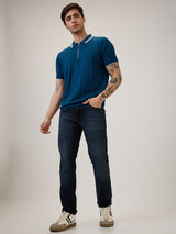 Spykar Regular Fit Half Sleeve Blue Casual T-Shirt For Men