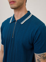 Spykar Regular Fit Half Sleeve Blue Casual T-Shirt For Men