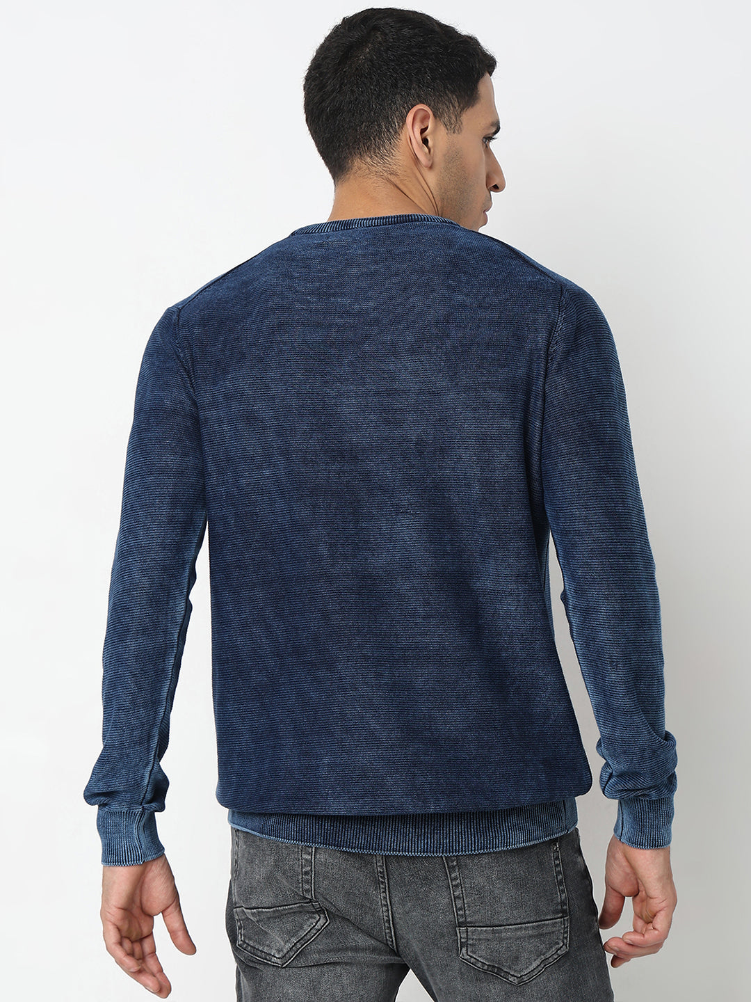 Spykar Round Neck Cotton Pullover Sweater