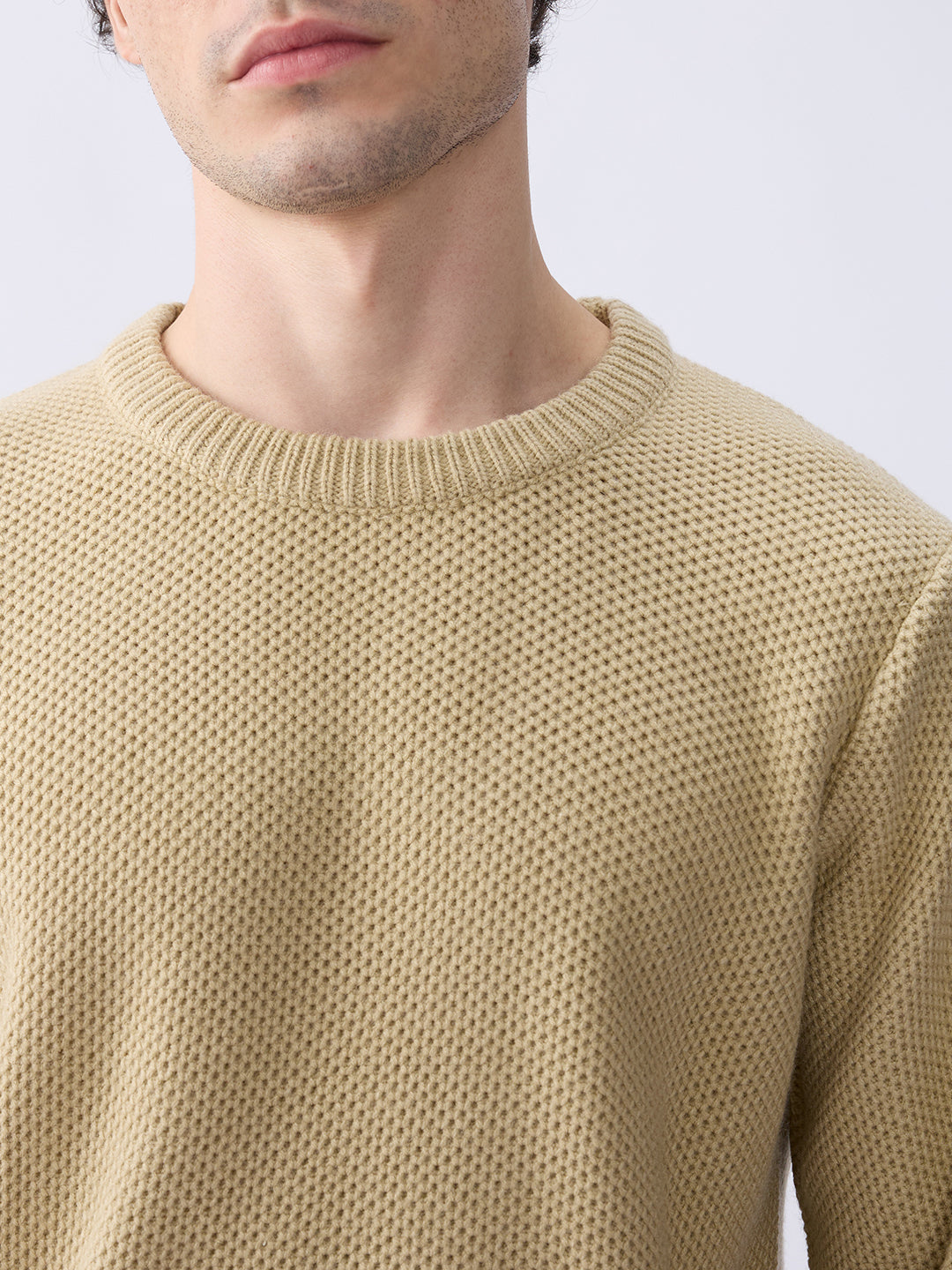 Spykar Beige Regular Fit Casual Sweaters For Men