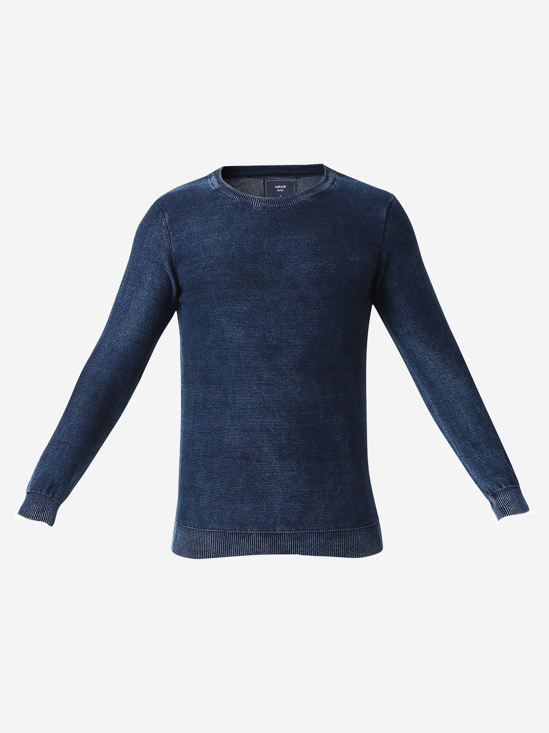 Spykar Indigo Blue Round Neck Long Sleeves Sweater For Men