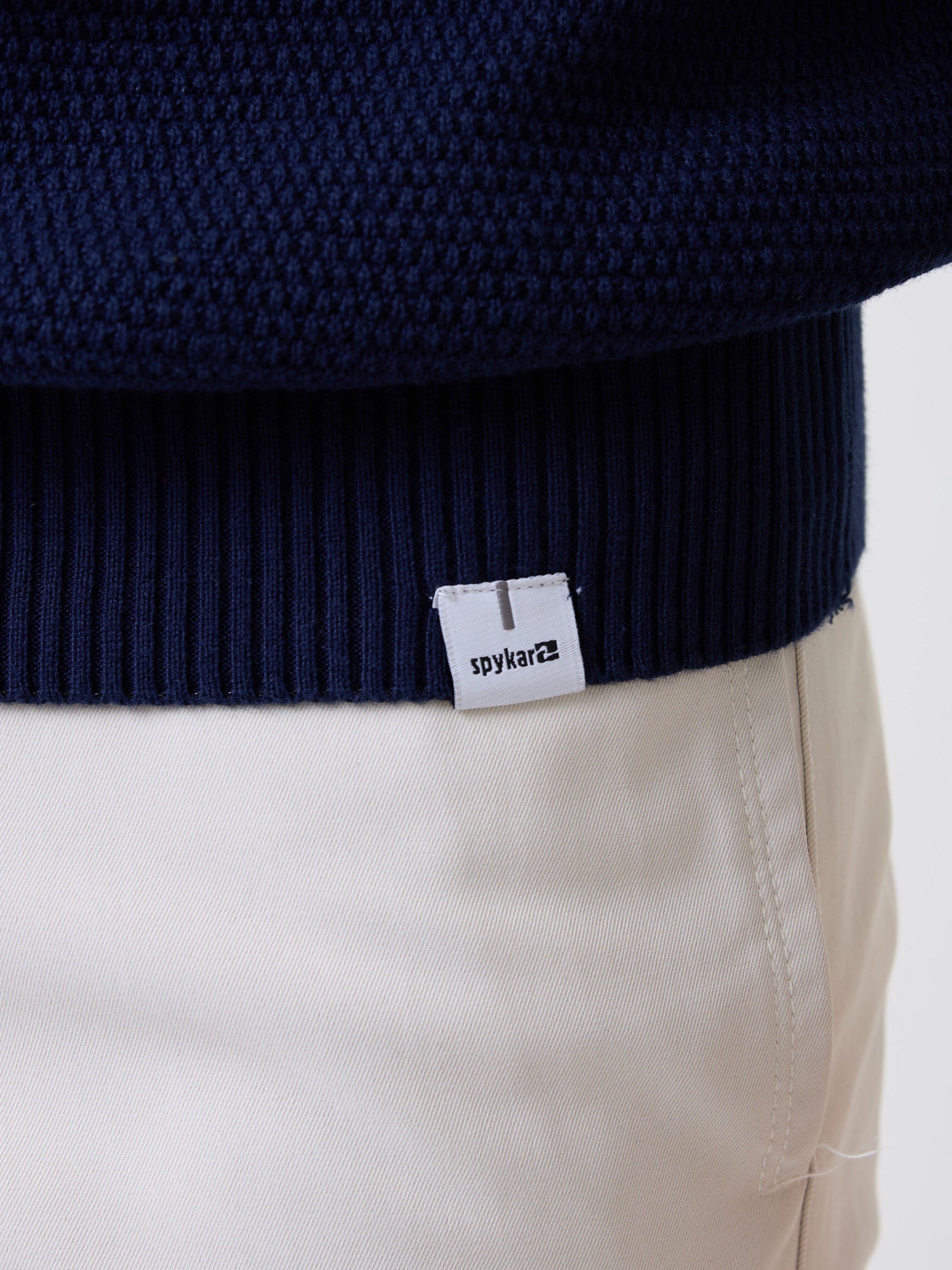Spykar Navy Blue Regular Fit Casual Sweaters For Men