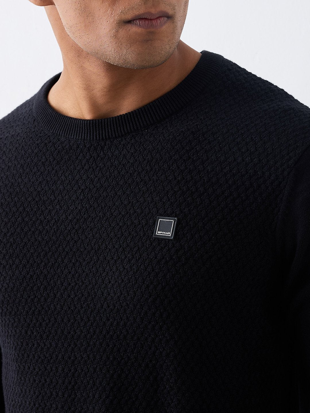 Spykar Black Regular Fit Casual Sweaters For Men