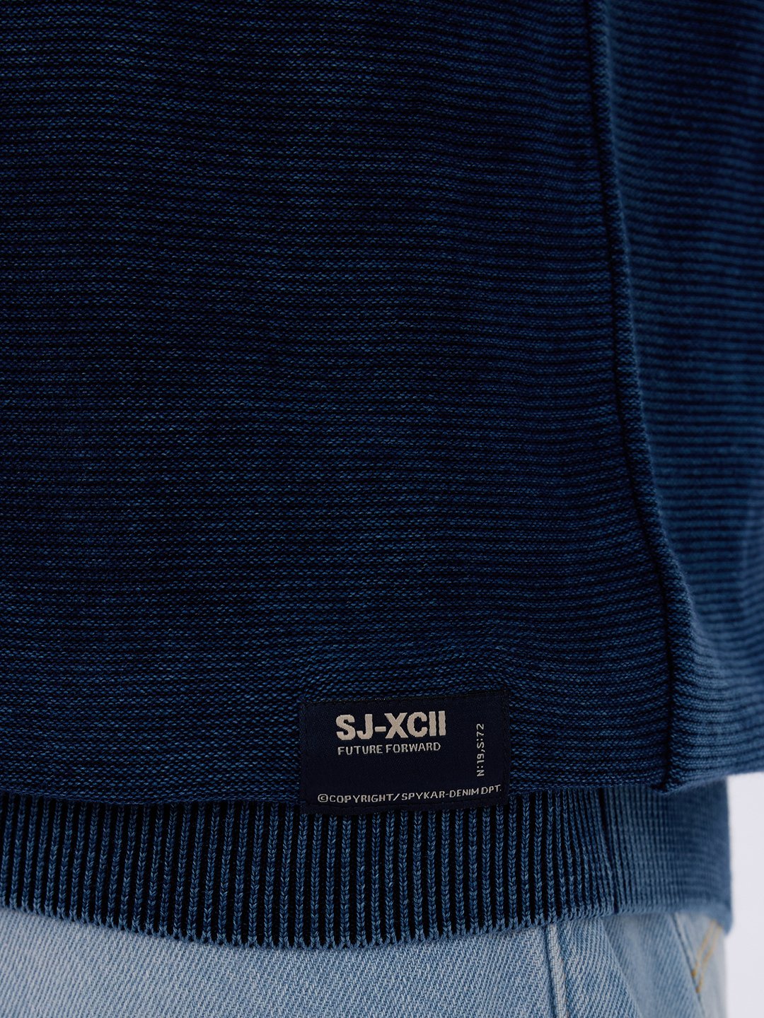 Spykar Solid Indigo Blue Regular Fit Sweaters For Men