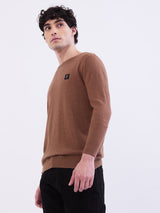 Men Sweater Brown Slim Fit